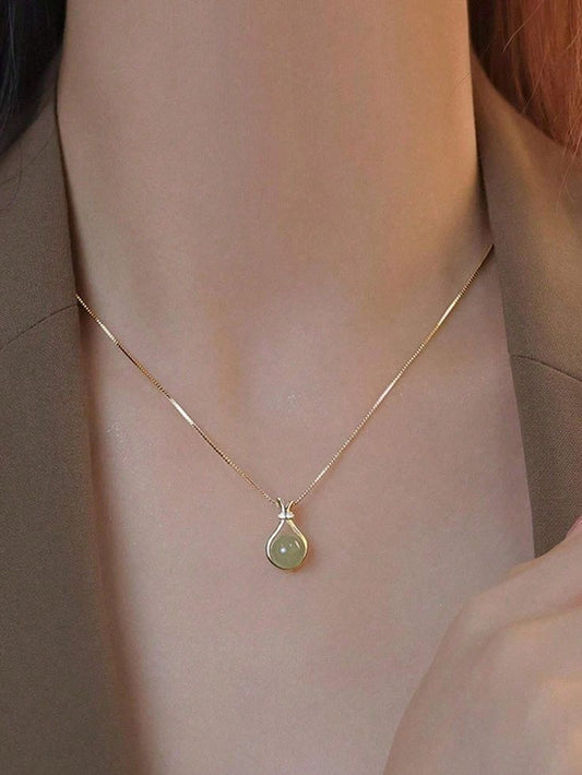 Elegant Teardrop Shaped Lucky Bag Pendant Necklace
