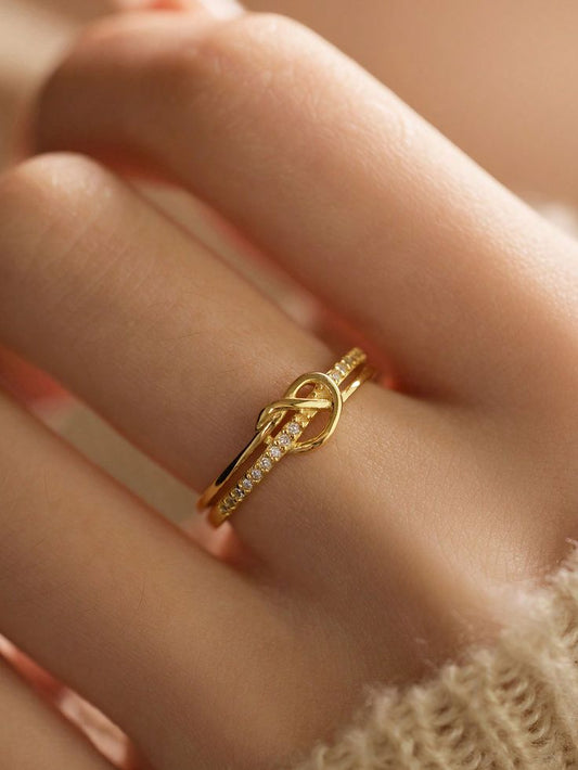 A Vintage S925 Silver Simple Rose Gold Ring For Women