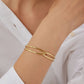 Minimalist Gold Double-Link Cuff Bracelet