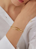 Minimalist Gold Double-Link Cuff Bracelet