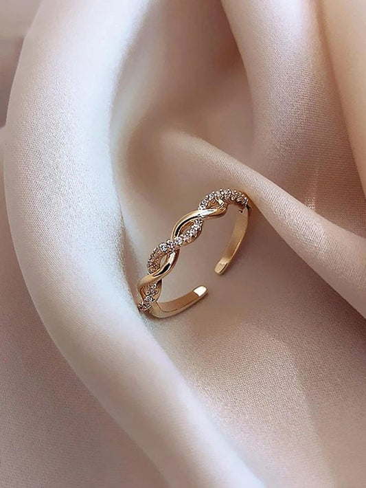 Sparkling Rose Gold Double Ring